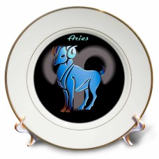 3dRose Aries Zodiac Sign, Porcelain Plate, 8-inch   555450653